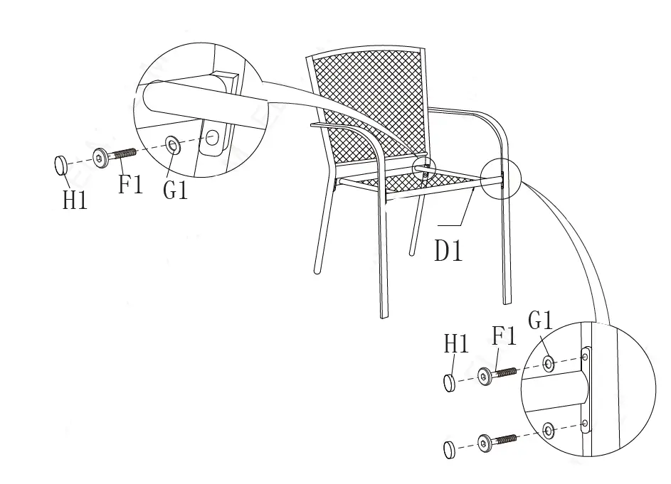 AECOJOY 19033GR 5 Pieces Chairs and Rectangular Table Set-18
