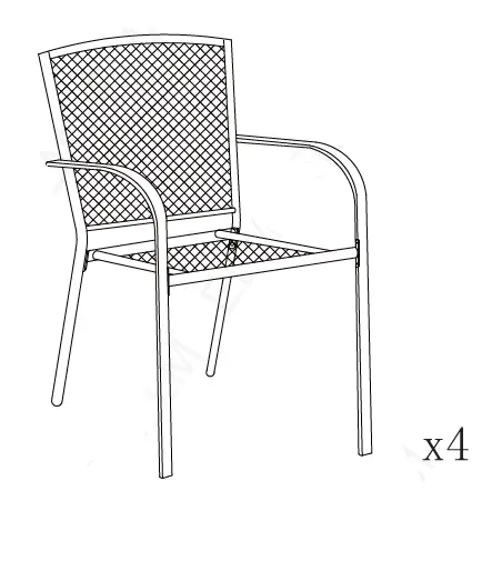 AECOJOY 19033GR 5 Pieces Chairs and Rectangular Table Set-19