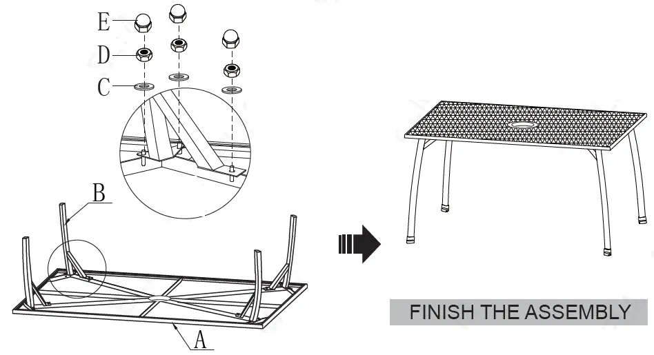 AECOJOY 19033GR 5 Pieces Chairs and Rectangular Table Set-7