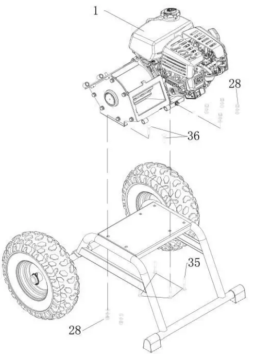 RH265 2.8 Inch Direct Drive Chipper Shredder Assembly