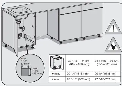 Miele PFD102I120V Professional Series 24 Inch Panel Ready Built-In Full Console Dishwasher Instruction Manual - Sharp edges can damage the power cord and the hoses