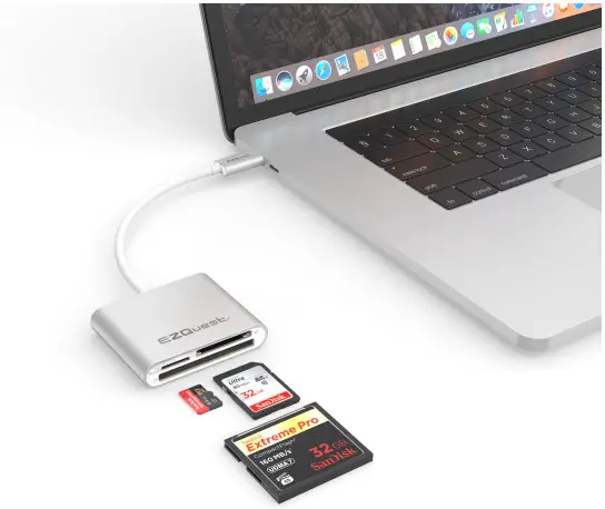 EZQuest X40011 USB C Card Reader 3 Port