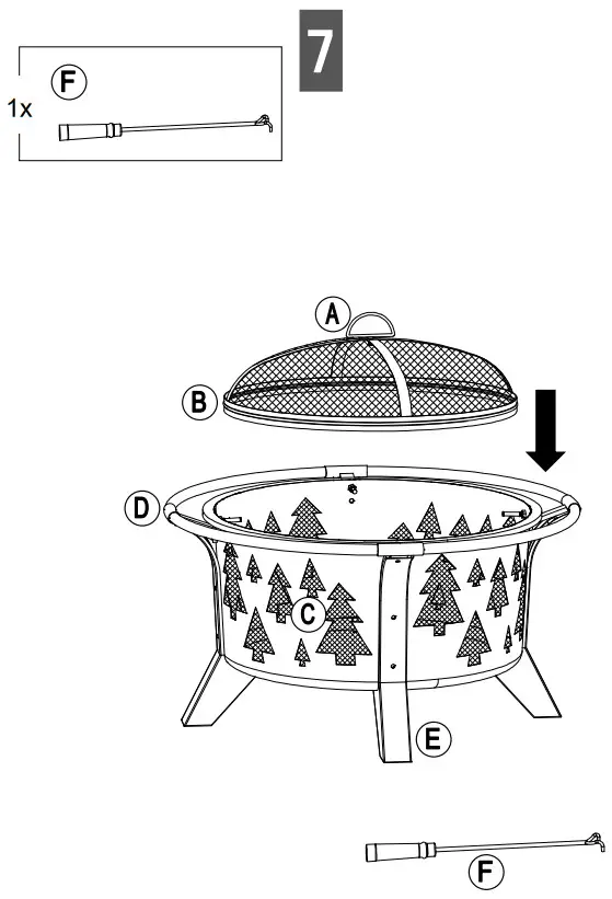 SUNJOY GROUP A301027000 AmberCove 30 Inch Outdoor Tree Motif Round Wood Burning Fire Pit - FIGURE 10