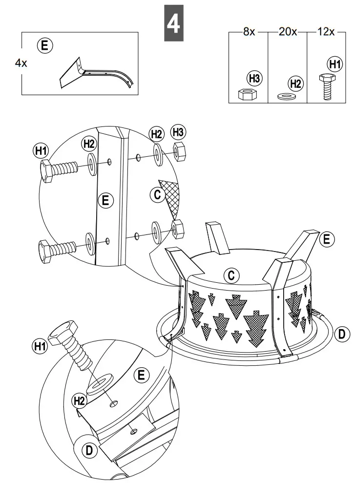 SUNJOY GROUP A301027000 AmberCove 30 Inch Outdoor Tree Motif Round Wood Burning Fire Pit - FIGURE 7
