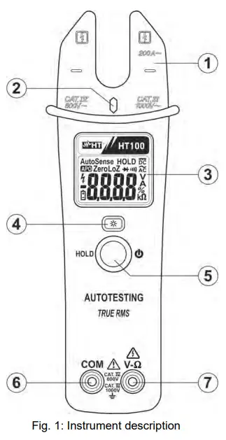 HT100 TRMS Clamp Meter - OPERATING INSTRUCTIONS