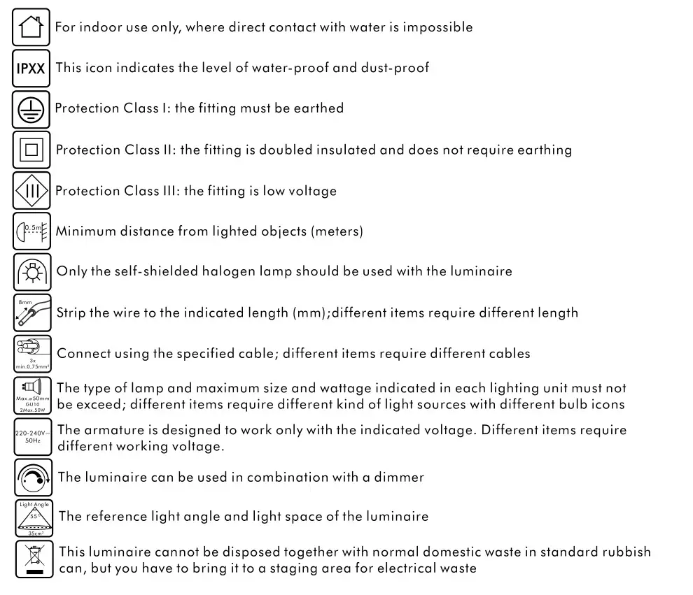 QAZQA 105498 Nidum WL 35 Gold Oriental Wall Lamp - safety instraction