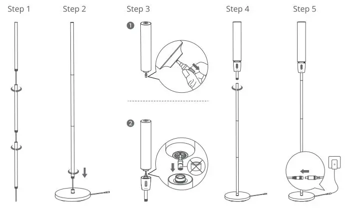 Govee H6078 RGBICWW Cylinder Floor Lamp User Manual - Installing Your Device
