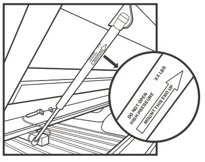 DIAMONDBACK CVR-8 Ram Trucks with RamBox Cargo Management System Installation Guide - Attach 2 gas springs