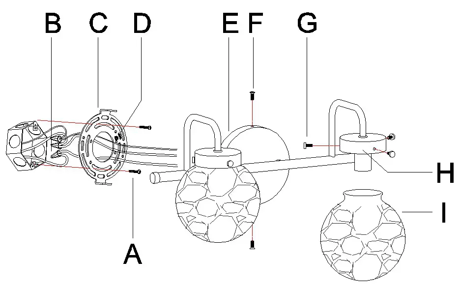 ZEVNI A04804W2 Evin 15 Inch 2 Light Black Brass Transitional Vanity Light - PARTS INCLUDING