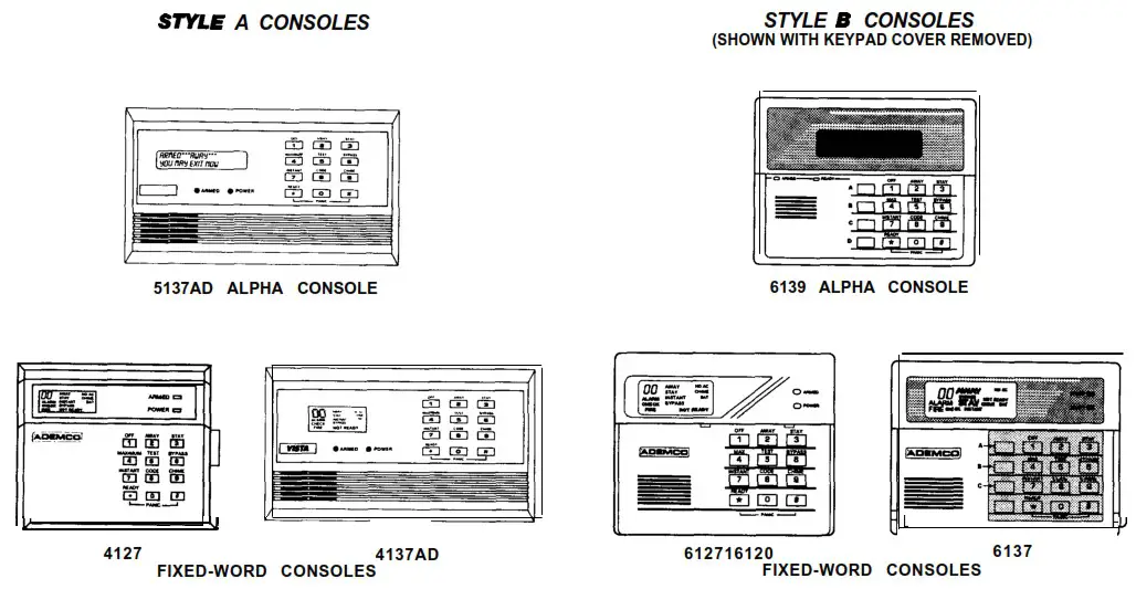 ADEMCO VISTA 10S Fire Alarm - ABOUT THE CONSOLES