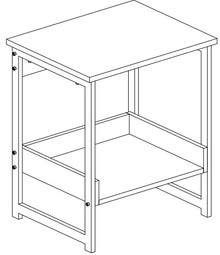 JAXPETY HG61L0930 Small Rustic Industrial Coffee Table W-Metal Frame-fig1