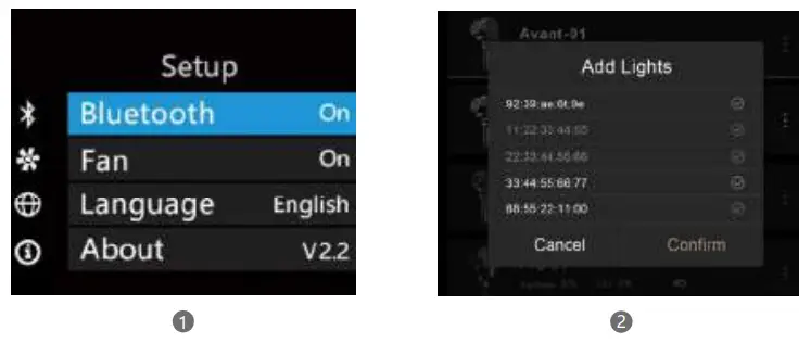 AVANT PROFESSIONAL BI COLOR LED LIGHT - pairing