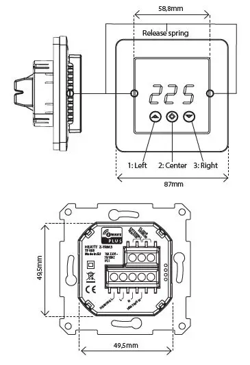 heatit HEAE5430599-825 Z-TRM3 Z-Wave Wall Thermostat To Control and Monitor Electric Floor Heating fig2
