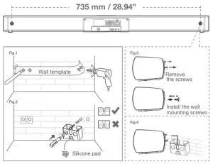 TCL 2 0 Channel Home Theater Sound Bar Alto 5 - mount