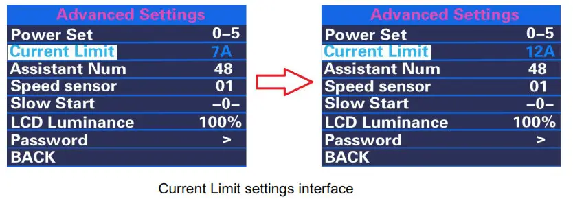 Key-Disp KD218 Electric Bike Display- Current Limit