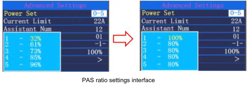 Key-Disp KD218 Electric Bike Display- PAS ratio