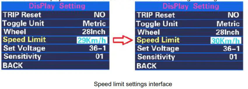 Key-Disp KD218 Electric Bike Display- Speed limit