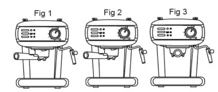 mistral Espresso Coffee Machine MEM815 Instruction Manual - Fig 1 to 3