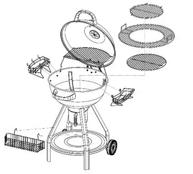 FIRE MOUNTAIN JB03300101 57cm Charcoal Kettle BBQ with Accessories fig10