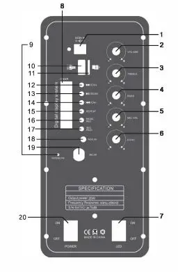 AXESS PABT6053 Portable Bluetooth PA System fig1