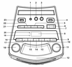 TOSHIBA TY ASC50 Portable Sound System - Top View