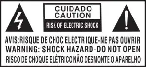 TOSHIBA TY ASC50 Portable Sound System - warning