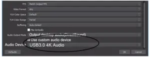 Select USB3.0 4K Audio