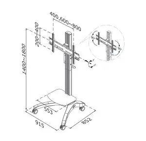 FIG 2 Newstar Flat Screen Floor Stand Setup
