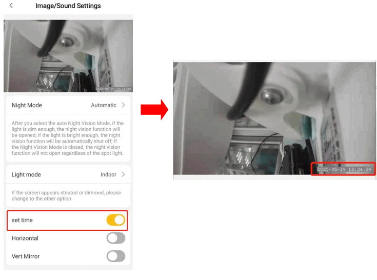 VSTARCAM CB73 Mini IP Camera - Display time
