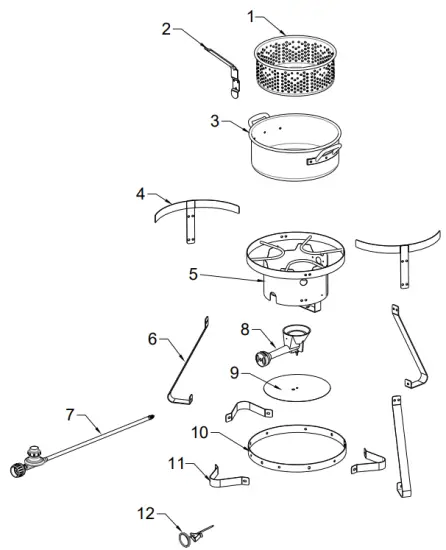 NEXGRILL 840 0008 Fish and Wing Fryer - Exploded View