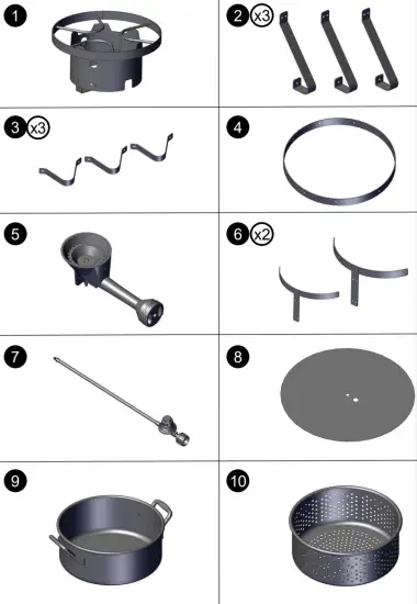 NEXGRILL 840 0008 Fish and Wing Fryer - Parts List