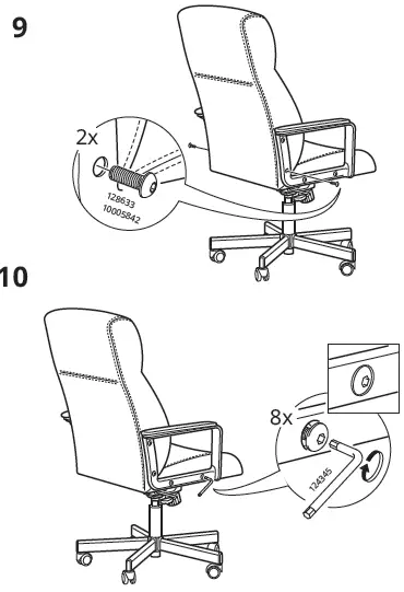 IKEA 104.894.05 MILLBERGET Swivel Chair Murum fig 12
