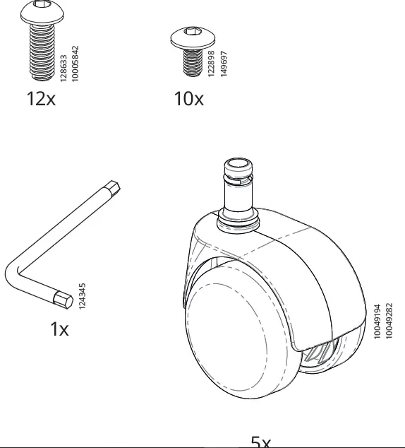 IKEA 104.894.05 MILLBERGET Swivel Chair Murum fig 2