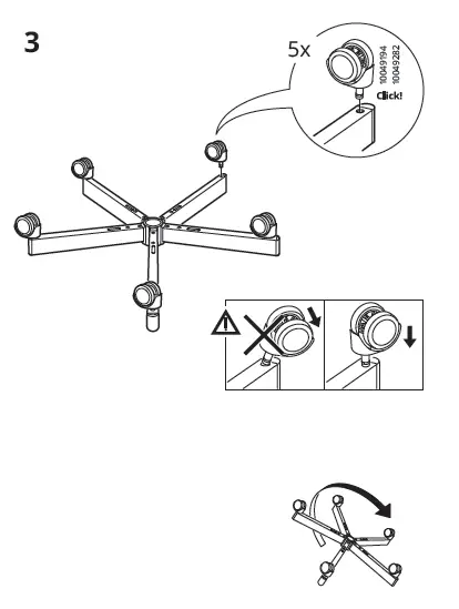 IKEA 104.894.05 MILLBERGET Swivel Chair Murum fig 5