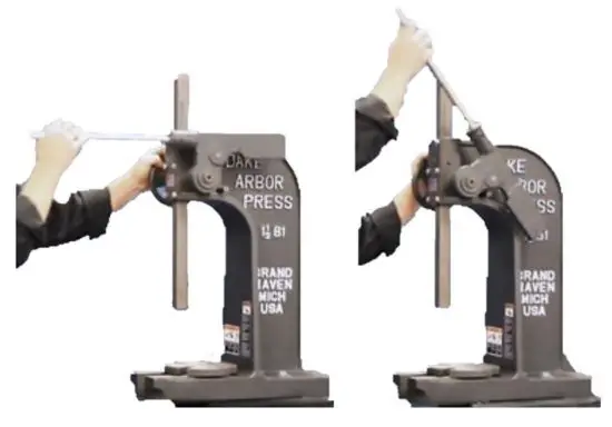 DAKE 3 Compound Leverage Arbor Press - HANDLE POSITION