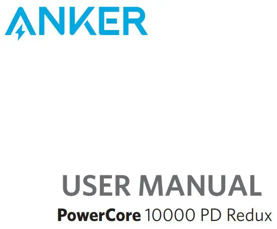 ANKER PowerCore 10000 PD Redux User Manual