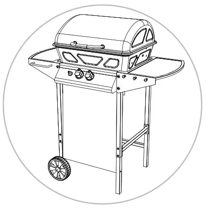 RUSTA 623514370103 2-Burner Gas BBQ Grill