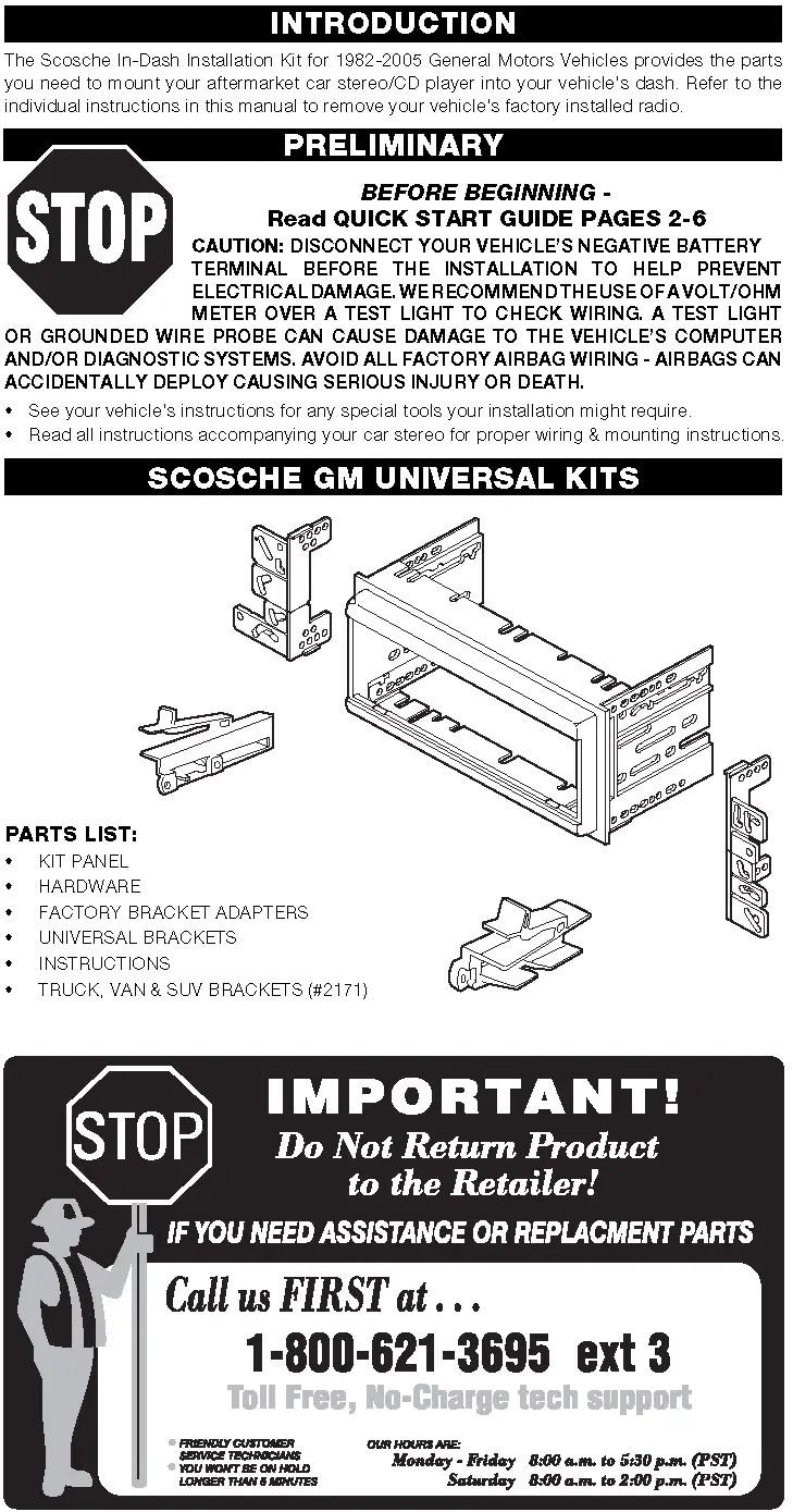 Dash Installation Kit