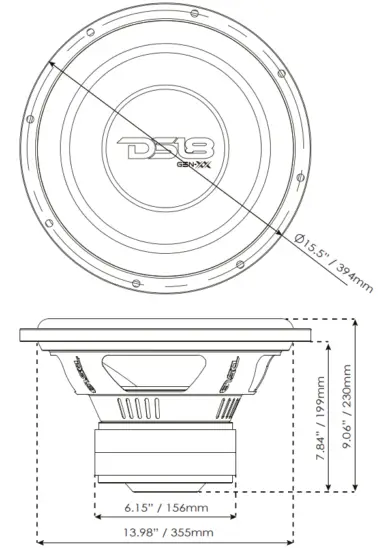 DS18 GEN XX15 4DHE 15 Inch High Excursion Subwoofer - fig1