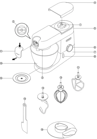 KENWOOD KVC30 Chef Stand Mixer for Baking Stylish Food Mixer - fig1