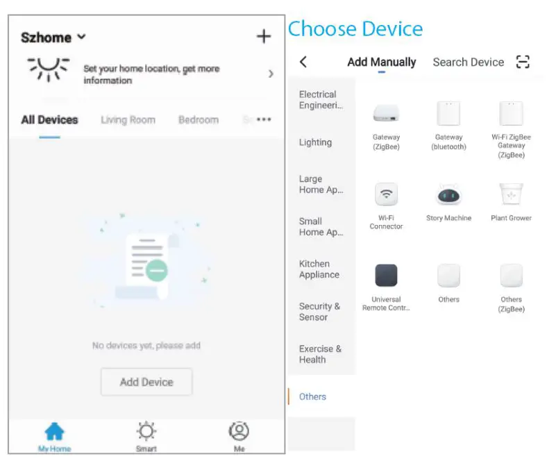 DENVER Smart alarm system IP camera User Manual - Choose Device