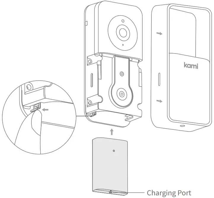 Yi Technology D201 Kami Doorbell Camera - Remove the battery