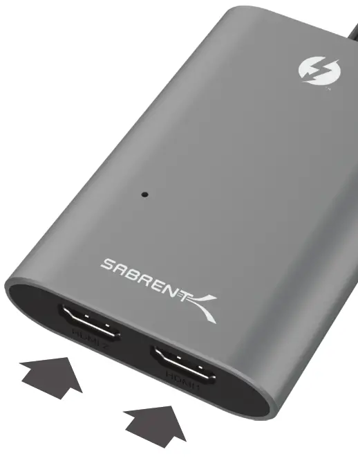 SABRENT TH W3H2 Thunderbolt 3 to Dual HDMI 2.0 Adapter - fig 1