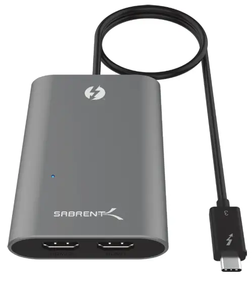 SABRENT TH W3H2 Thunderbolt 3 to Dual HDMI 2.0 Adapter