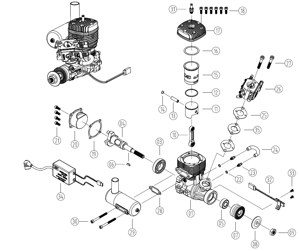 ngh-GT25-2-Stroke-RC-Gasoline-Engines-fig-1