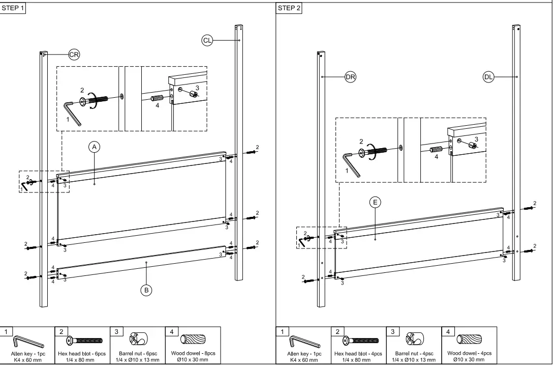 GODEER LP000912LXLAAP Brown Wood Frame Queen Size Canopy Bed - Fig 4