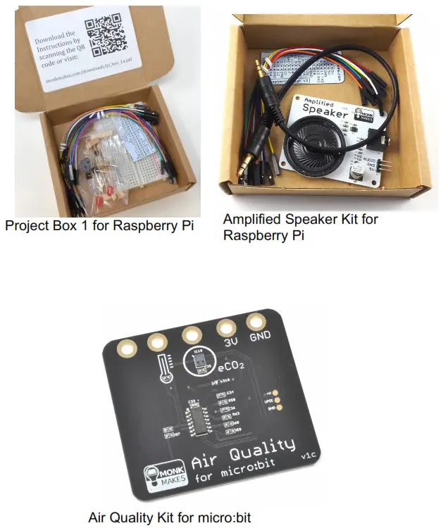 MONK MAKES Air Quallity Kit for Raspberrry PI - MONKMAKES