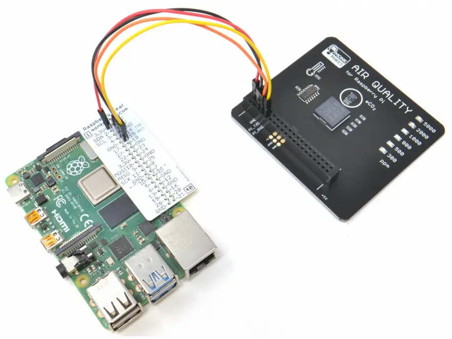 MONK MAKES Air Quallity Kit for Raspberrry PI - connected