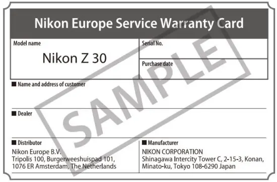 FIG 1 Warranty Card
