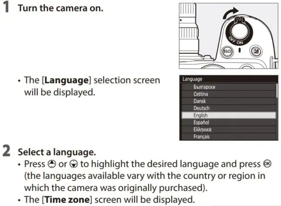 FIG 13 Turning on the camera